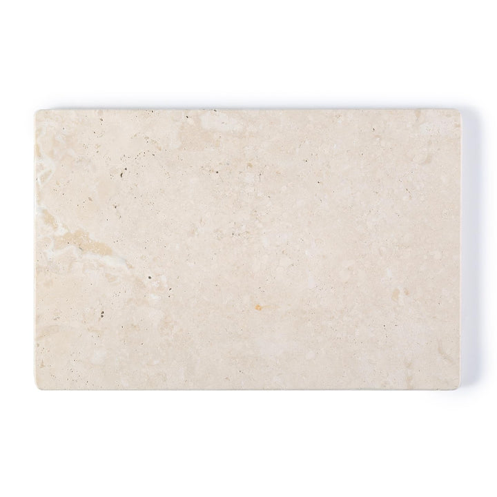 Koville Natürliches Travertin-Marmor-Schneidebrett für Küchentheke, 30,5 x 20,3 cm, echte Steinplatt