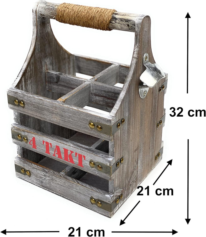 DanDiBo Weinträger 4 Flaschen Flaschenträger Holz 4 Takt 96034 Weinregal Flaschenkiste Flaschenkorb