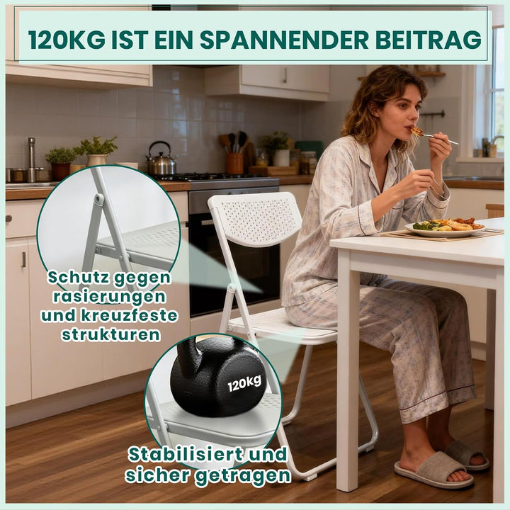 Ultraleichter Ultradünner Klappstuhl 4er Set, Tragbarer Atmungsaktiver Faltstuhl Mit Perforierter Si