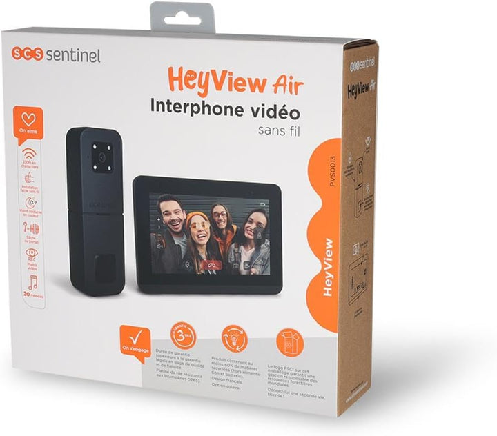 SCS Sentinel HeyView AIR Drahtlose Video-Türsprechanlage – 350 m Reichweite – Farbnachtsicht – 7-Zol