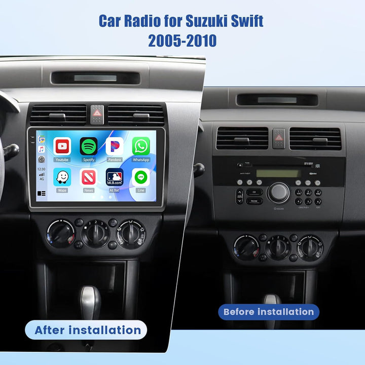 [4G+128G] Inefala Android 15 Autoradio für Suzuki Swift 2005-2010 mit Wireless Carplay Android, 10 Z
