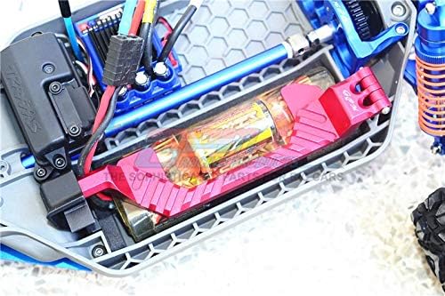 Traxxas Rustler 4X4 VXL (67076-4) Tuning Teile Aluminium Battery Hold-Down - 1 Set Orange