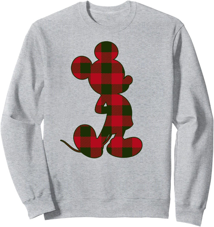 Disney Mickey And Friends Christmas Mickey Mouse Plaid Fill Sweatshirt