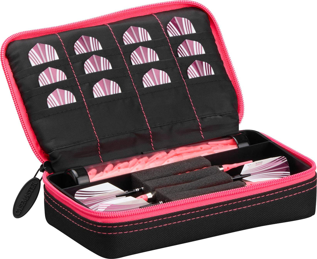 Casemaster Plazma Dartkoffer für weiche Dartpfeile mit Stahlspitze, für 3 Dartpfeile und integrierte