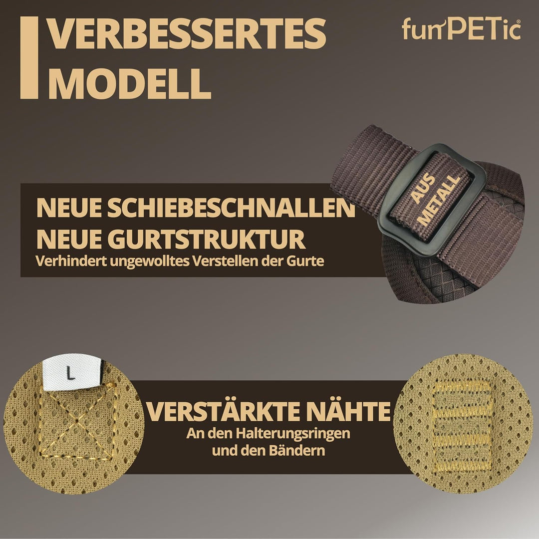funPETic Hundegeschirr 2022 - Anti-Zug Geschirr, reflektierend, gepolstert und atmungsaktiv - Brustg
