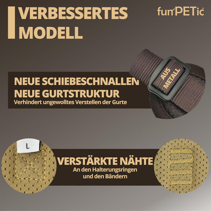 funPETic Hundegeschirr 2022 - Anti-Zug Geschirr, reflektierend, gepolstert und atmungsaktiv - Brustg