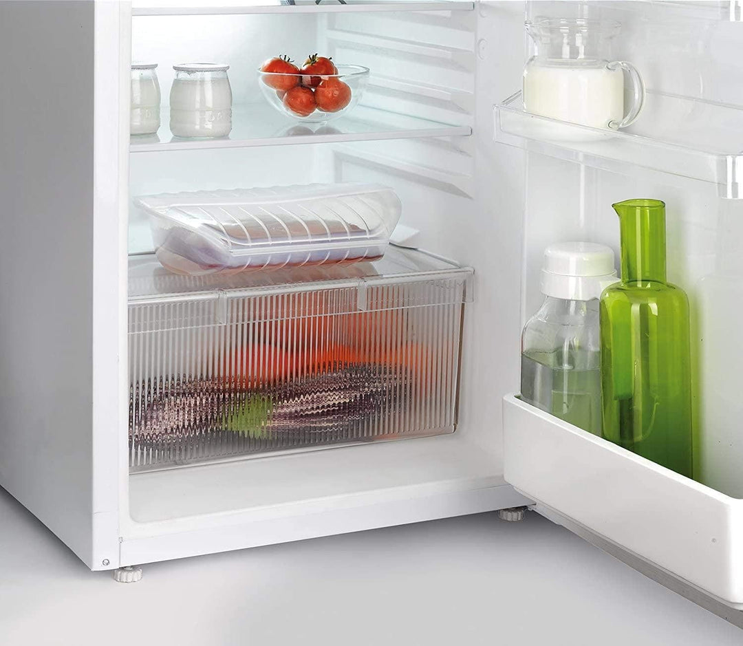 Lékué - Dampfbox mit Einlegeboden, 3-4 Personen, Fassungsvermögen: 1400 ml rot, Rot