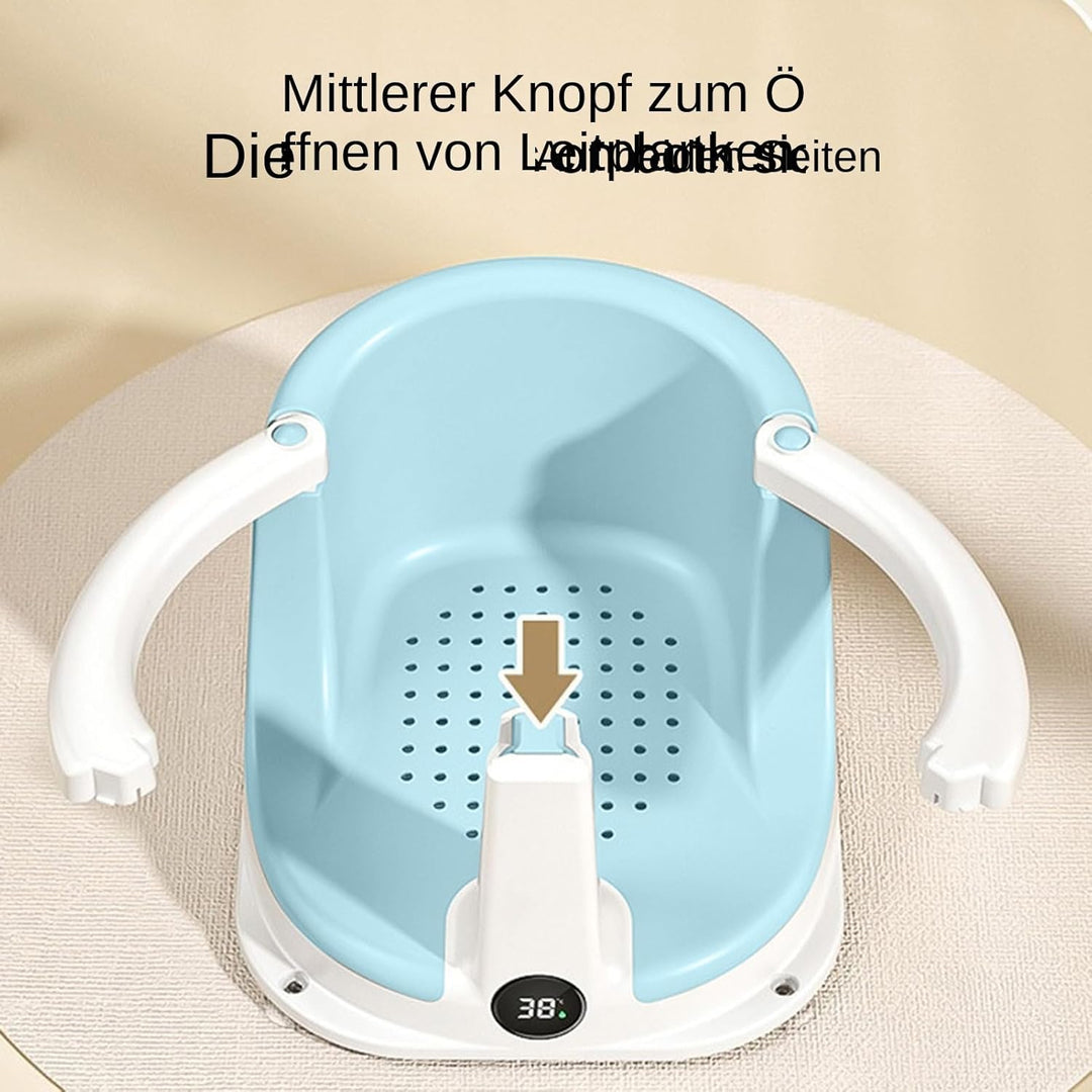 Badewannensitz Baby Ab 6 Monate | Rutschfester Badesitz Baby mit Temperatursensor | Faltbare Sichere