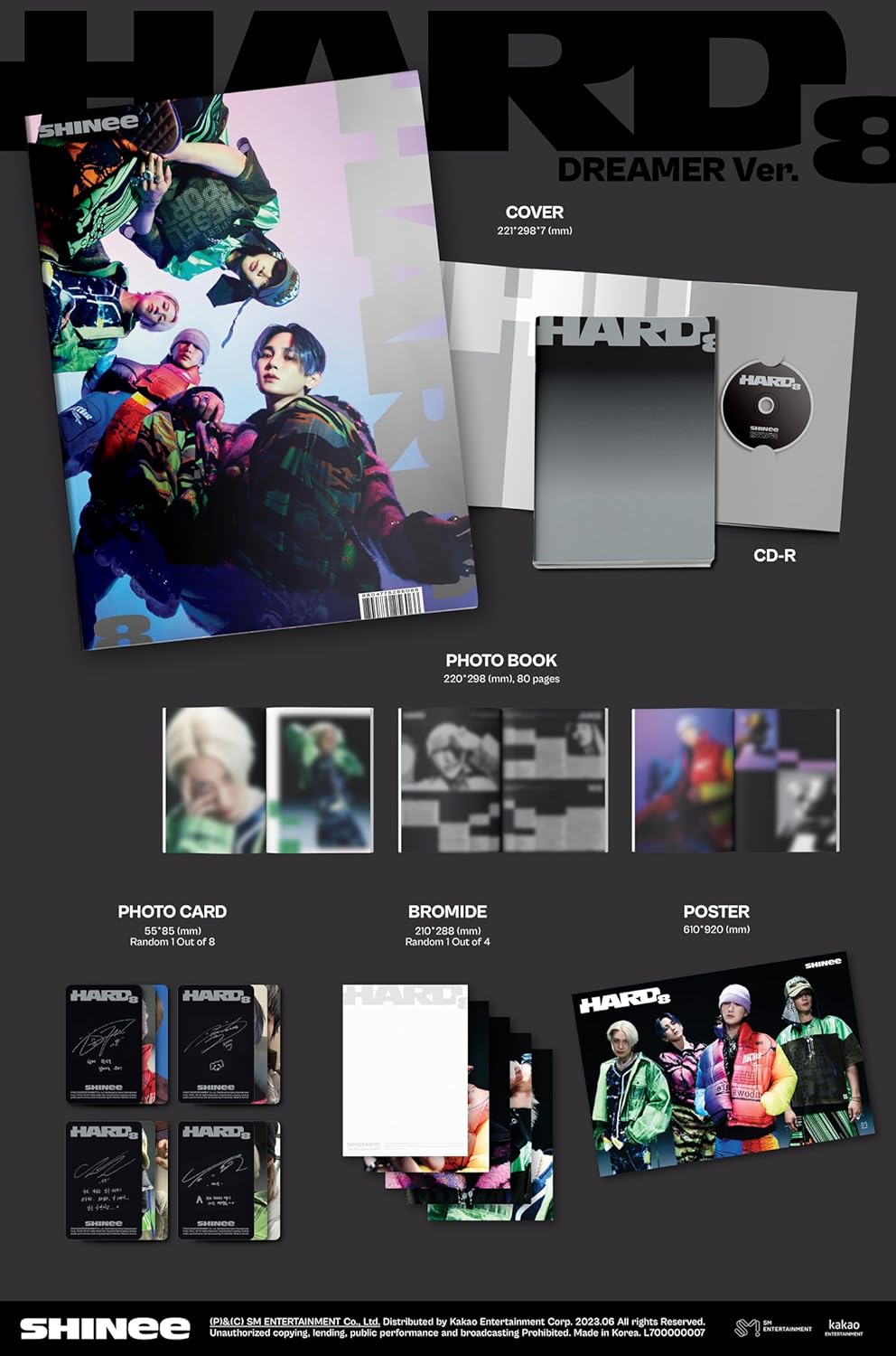 SHINee HARD 8th Album Contents+POB+Tracking Sealed (PhotoBook SET(A+B+C))