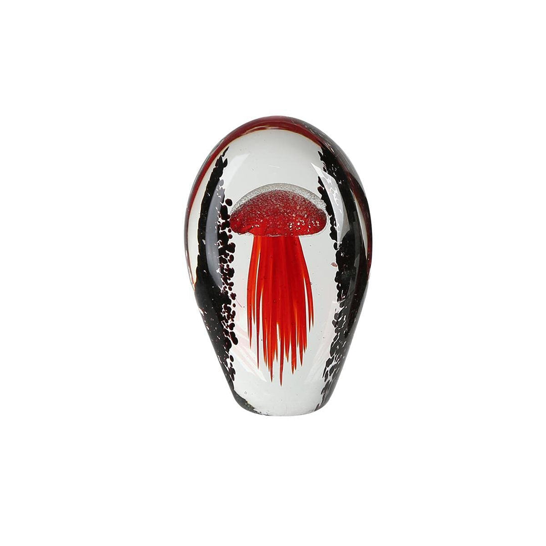 Casablanca Briefbeschwerer Rote Qualle Glas klar/schwarz/rot H= 14 cm B= 9 cm Tiefe: 6 cm 27727