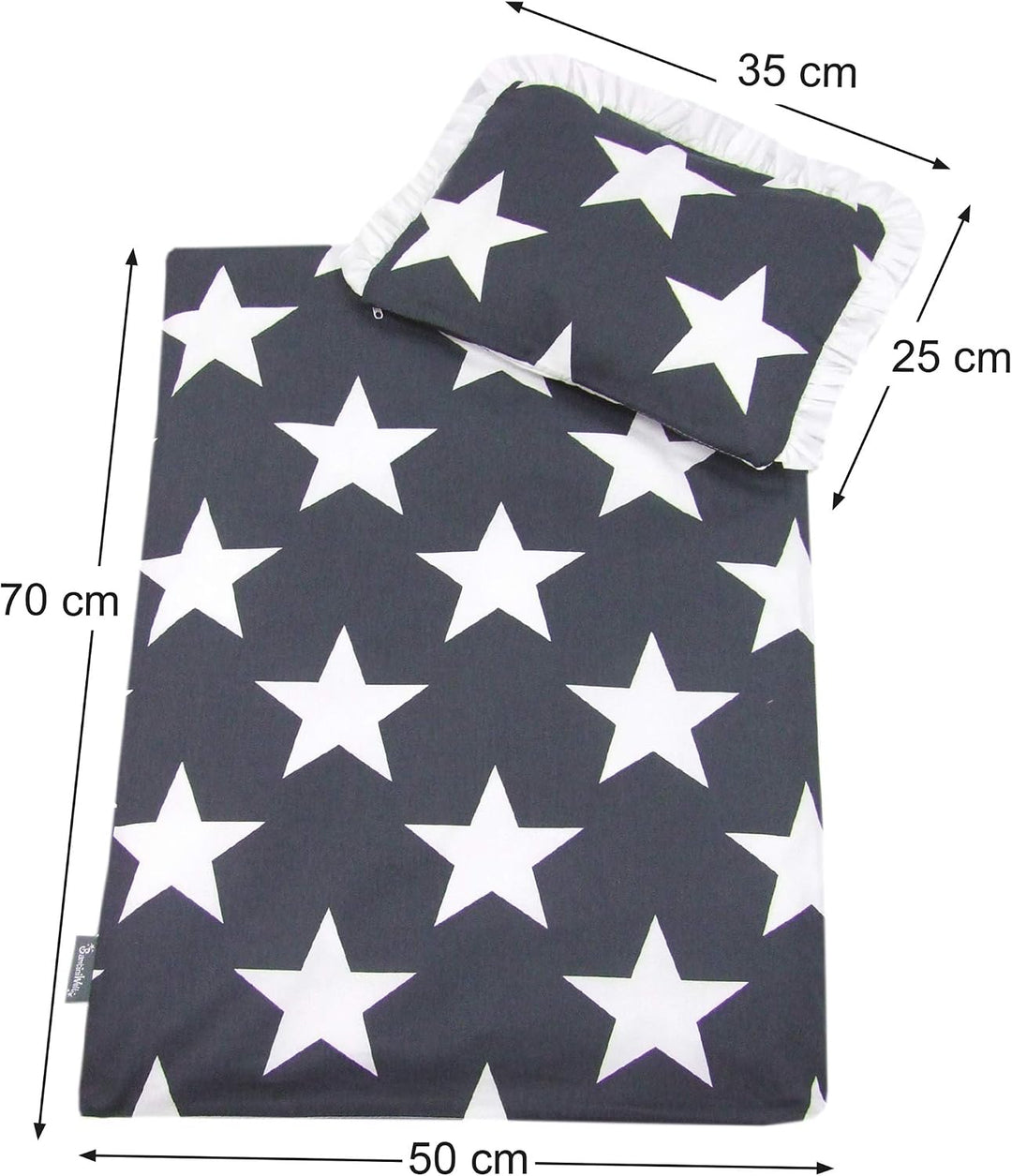 Rawstyle 4 TLG. Set Bezug für Kinderwagen *EULEN-Motiv* Garnitur Bettwäsche Decke + Kissen + Füllung