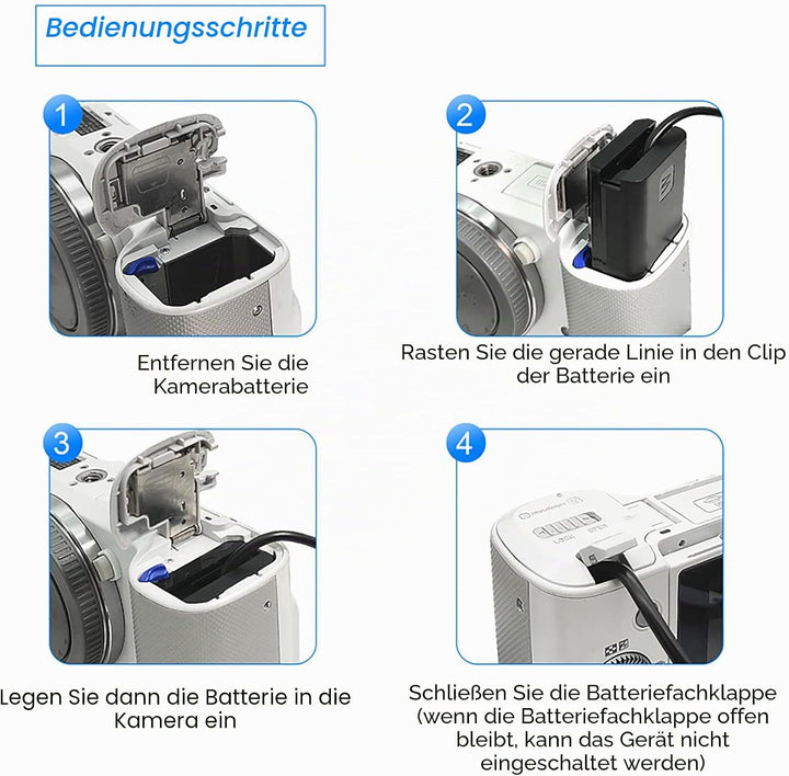 Hisewen AC-PW20 Netzteil NP-FW50 Dummy Akku für Sony Alpha ZV-E10 A6000 A6100 A6300 A6400 A6500 A500