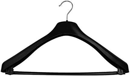 Kleiderbügel 20 Stück Anzugbügel 2- Teiler Jackenbügel Sakkobügel EU 45 cm Schwarz mit Hosensteg | B