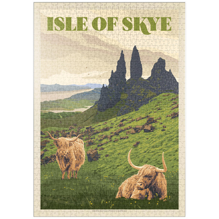 Schottland: Isle of Skye, Vintage Poster - Premium 1000 Teile Puzzle - MyPuzzle Sonderkollektion von