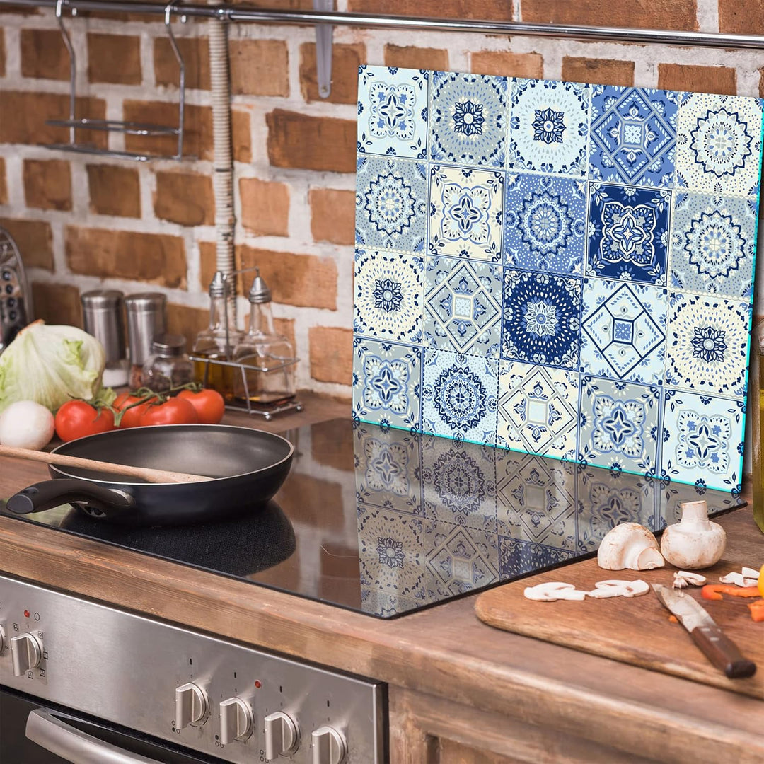 TMK ArtDeko Herdabdeckplatte 1 Teilig 60x52 cm - Spritzschutz Herdabdeckung – Herdschutz aus Sicherh