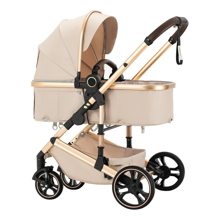 BEBBY Kinderwagen 3 in 1,Kinderwagen Buggy Mit Babyschale,Mit Höhenverstellbarer buggy Komplettset F