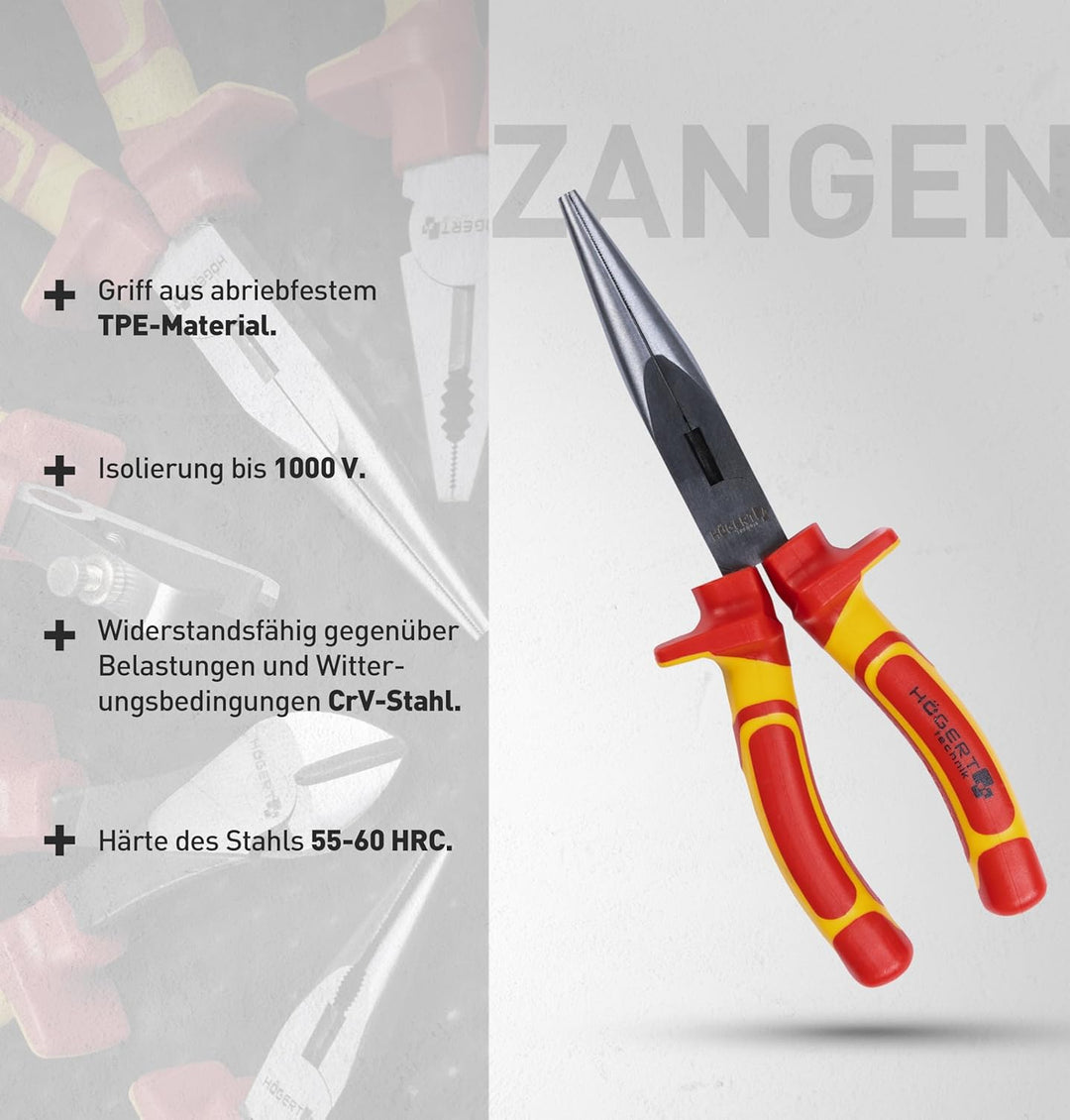 Högert Technik - Isolierter Werkzeugsatz 1000 V, 12-tlg. | Werkzeug Set Elektriker | praktischen Kun
