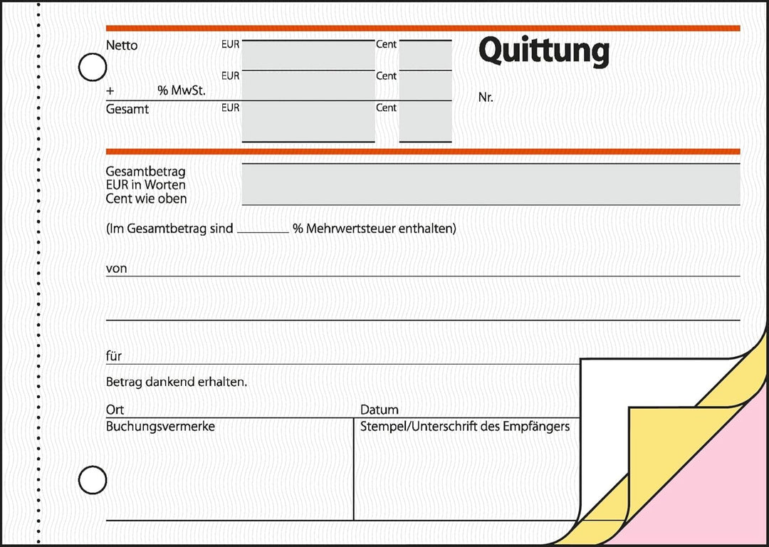 SIGEL SD023/5 Quittungsblock A6 quer, 5 Stück, 3x40 Blatt, selbstdurchschreibend, 5 Stück