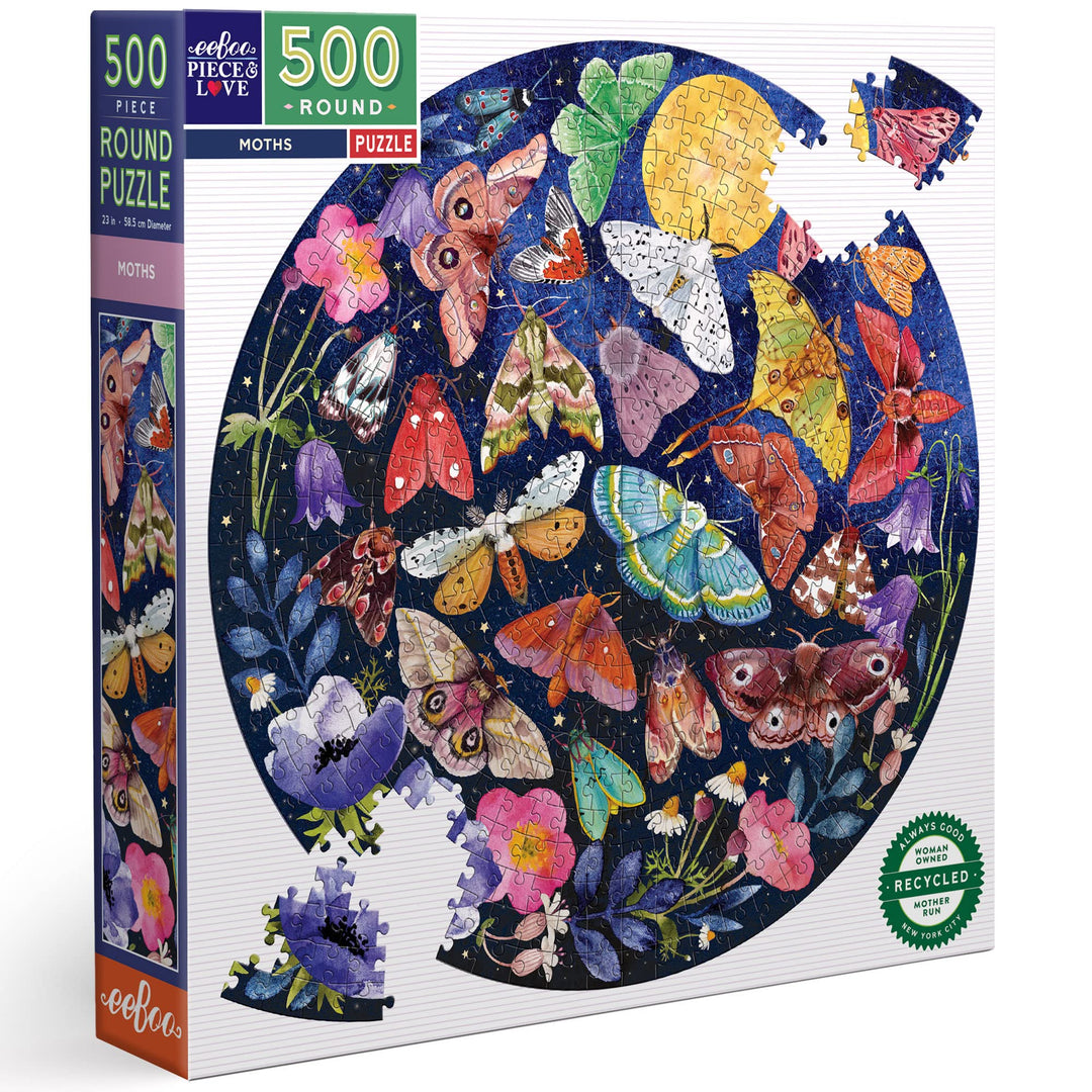 eeBoo EPZFMOT Piece & Love: Motten-500 Teile Puzzle Butterfly Spiel, Black, 1 EA