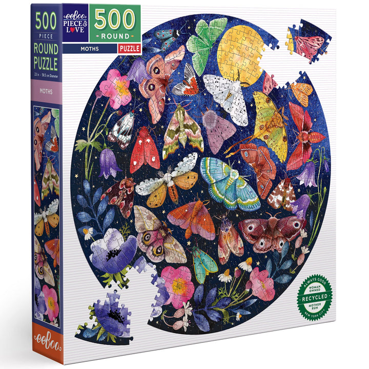 eeBoo EPZFMOT Piece & Love: Motten-500 Teile Puzzle Butterfly Spiel, Black, 1 EA