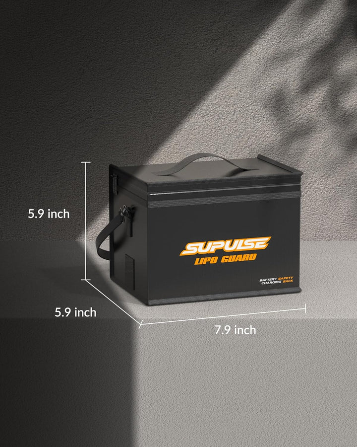 SUPULSE Lipo Battery Safe Bag Lipo Battery Bag Fireproof Explosionproof Large Capacity Bag for Charg