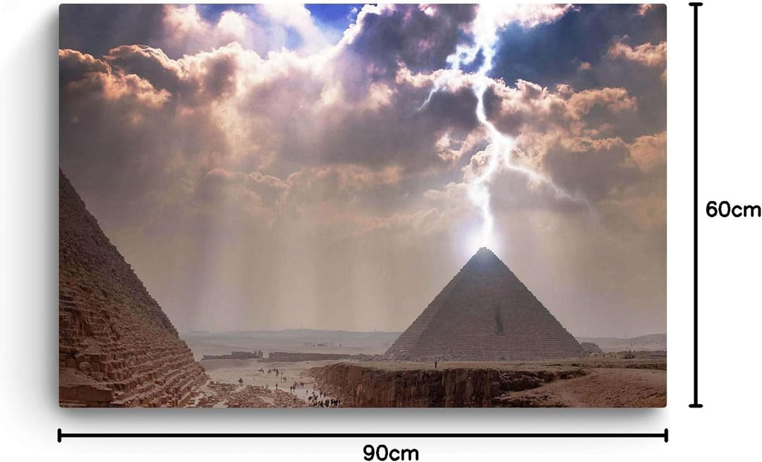 Startonight Bilder Licht an den Pyramiden, Leinwandbilder Moderne Kunst, Landschaft Wanddeko Kunstdr