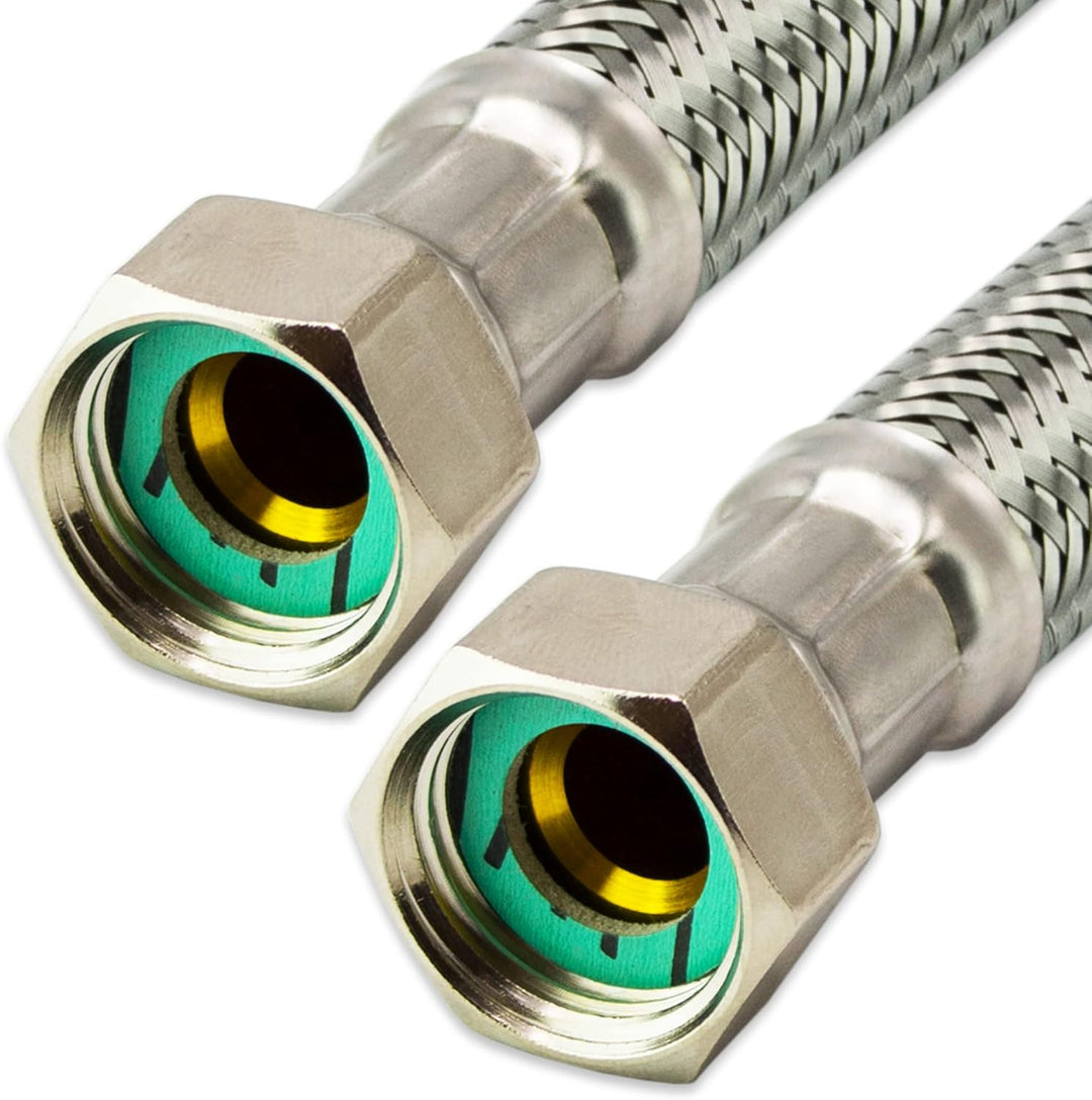 Flexschlauch Edelstahl Panzerschlauch 3/8" 1/2" 3/4" 1" *ITALY Anschlussschlauch Sanitär Hauswasserw