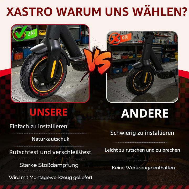 Xastro 2PCS 10X2.125 Reifen für Elektroroller 10x2.125 schlauchloser Reifen für Scooter 50/75-6.1 Sc