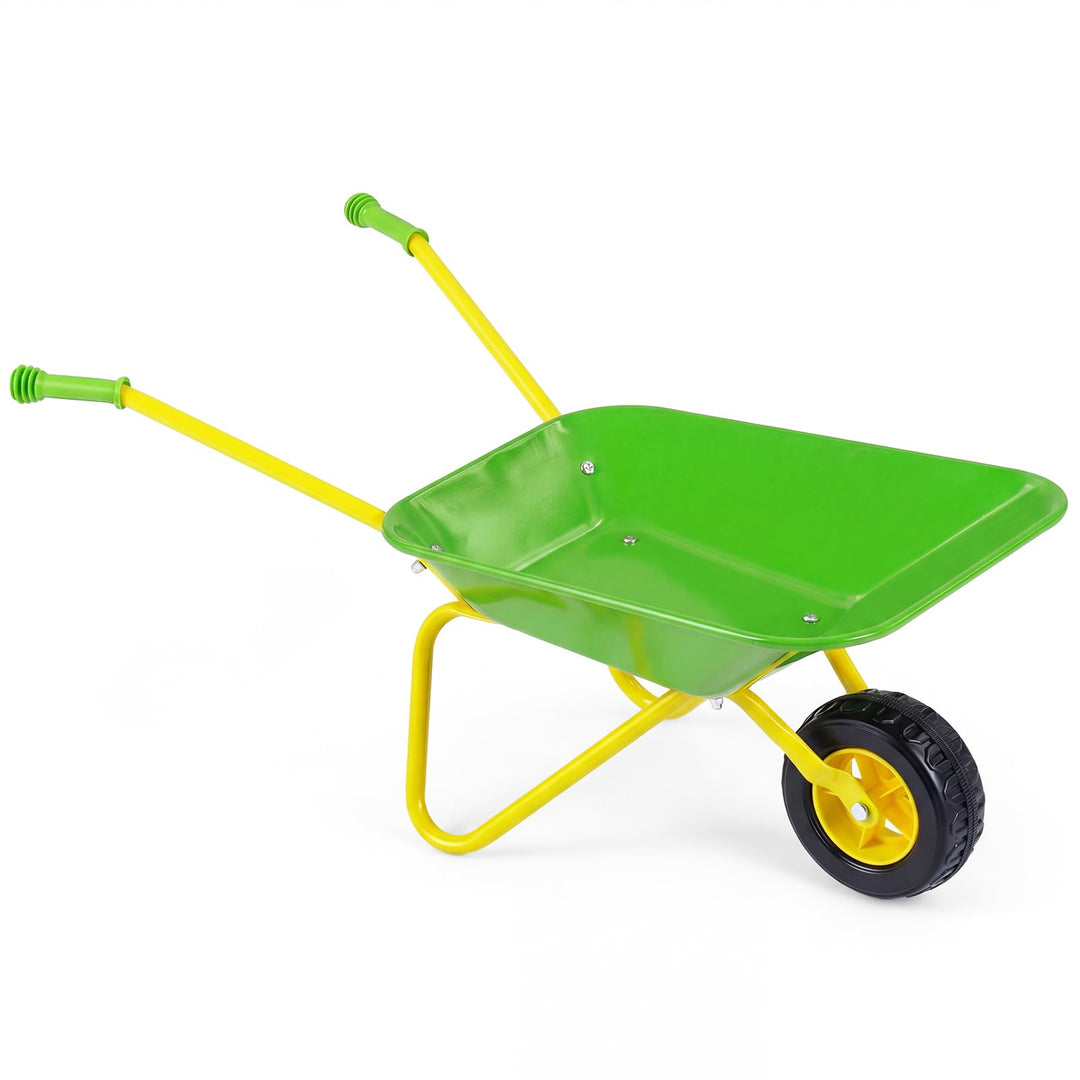 COSTWAY Schubkarre Kinder, Metallschubkarre bis zu 10 kg belastbar, Spielzeugschubkarre für Kinder a