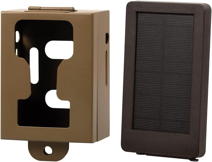 Maginon Wildkamera WK 4 HDW Profi Set, Tier-Überwachungskamera Ink. Diebstahlgehäuse,Solarpanel und