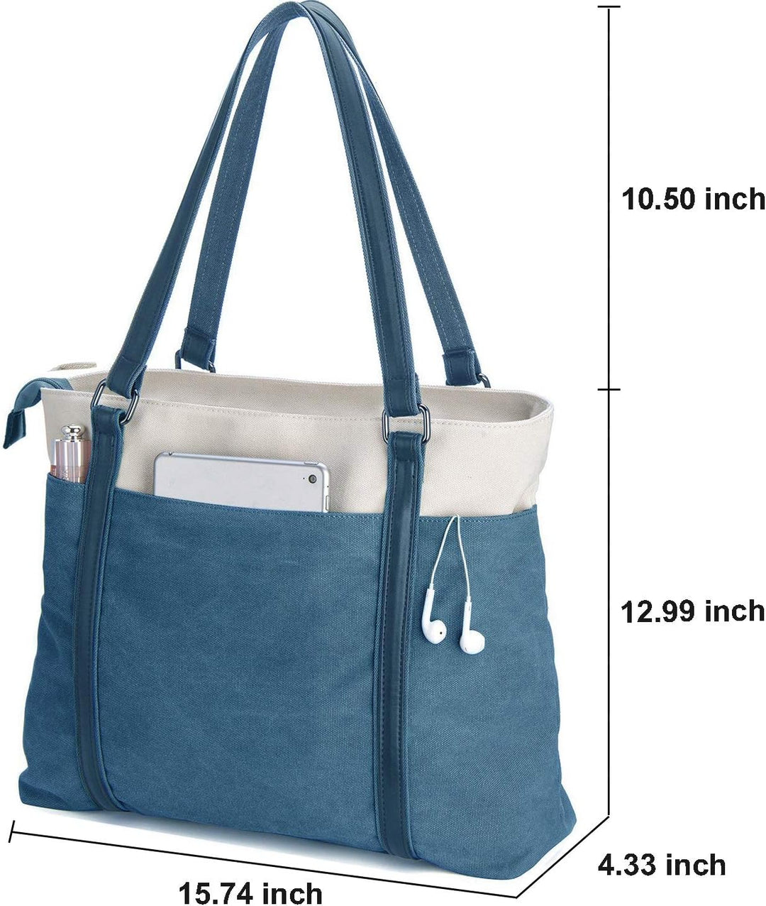BAG WIZARD Damen S306923 Laptop-Tragetasche für die Arbeit Blau, Blau