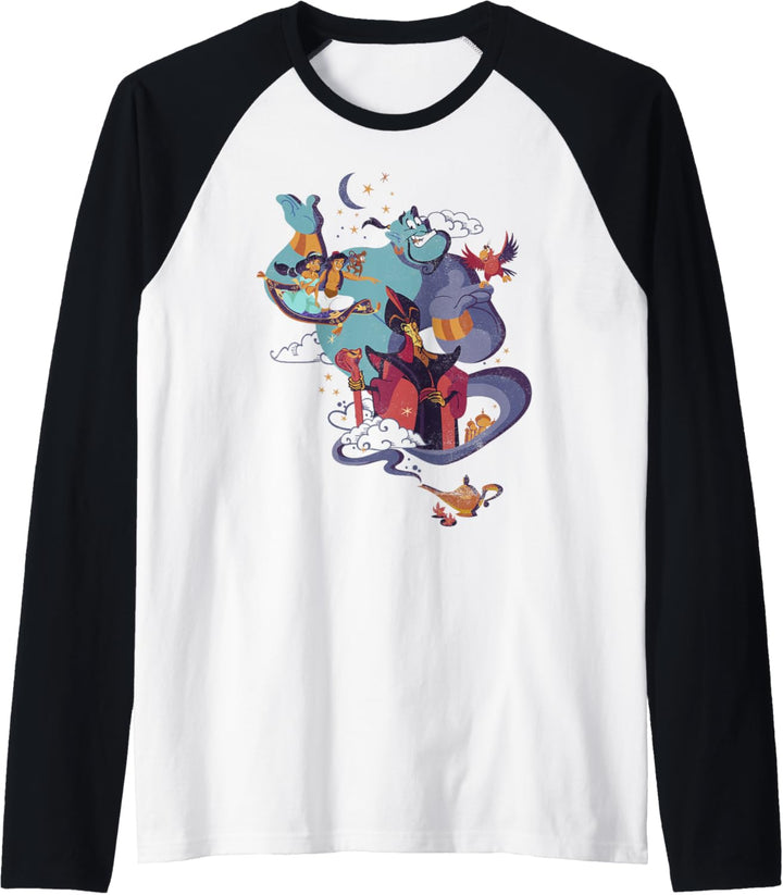 Disney Aladdin Vintage Group Shot Night Portrait Raglan