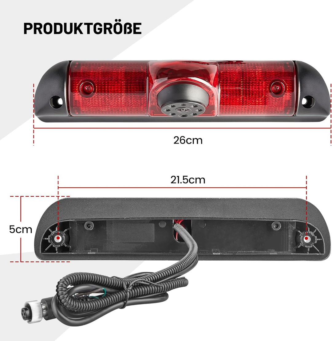 RED WOLF Auto Rückfahrkamera für 2006-2020 FIAT Ducato Citroen Jumper Peugeot Boxer Van der Drittes