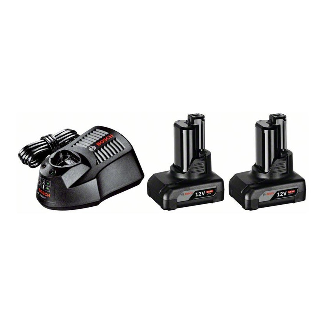 Bosch Akku-Starterkit 12 Volt/ 2 Stück 6, 0 Ah Akkus und Ladegerät GAL1230 CV/ 1600A00X7N