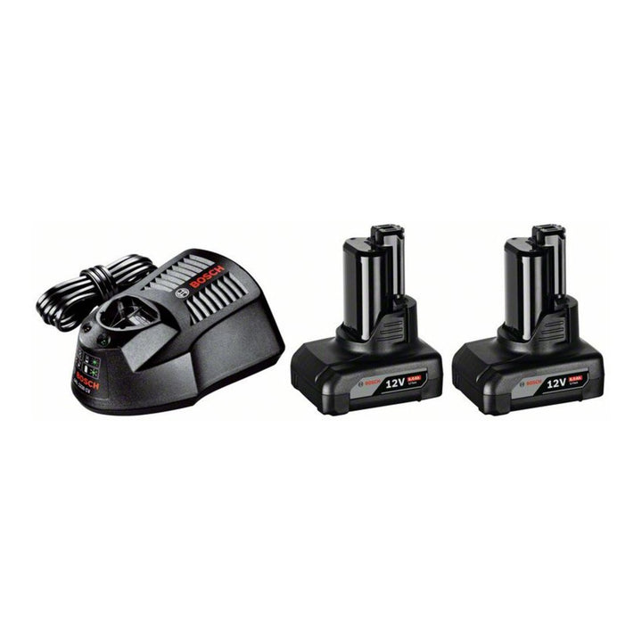 Bosch Akku-Starterkit 12 Volt/ 2 Stück 6, 0 Ah Akkus und Ladegerät GAL1230 CV/ 1600A00X7N