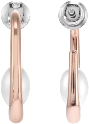 Skagen Damen-Creolen Agnethe Muschel Perle - SKJ1747791, L: 25x13.5x1.7mm, Edelstahl, Kein Edelstein