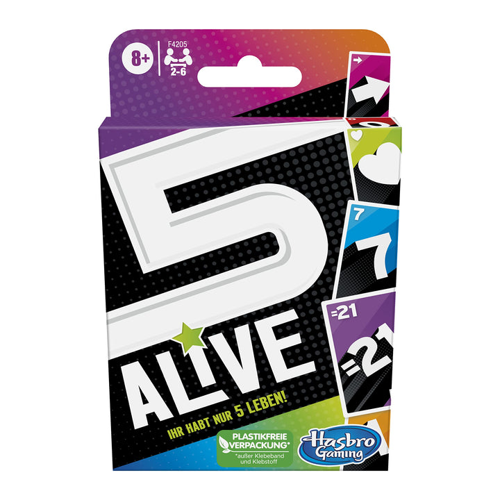Hasbro Gaming Five Alive Kartenspiel, schnelles Strategiespiel für Kinder ab 8 Jahren und die ganze