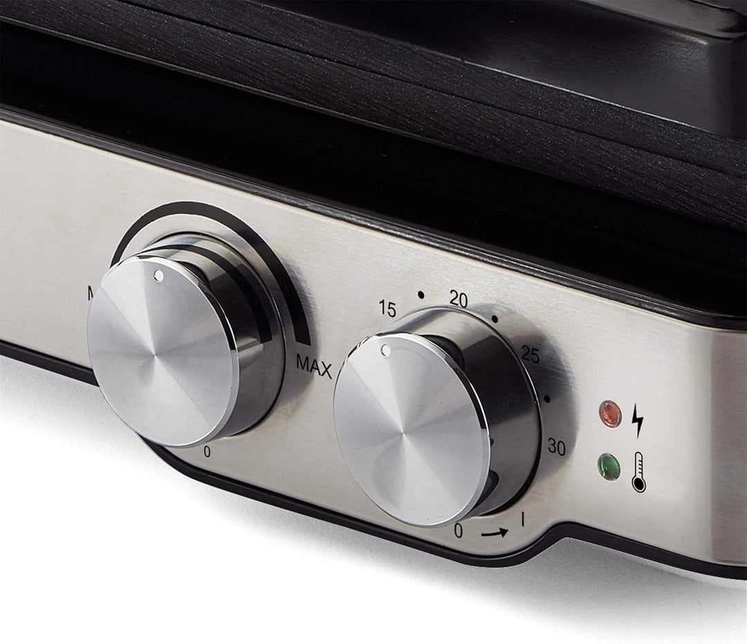 Ariete 1918 Grill&Taste Elektrogrill, 2000 W, herausnehmbare Platten, Schwimmplatte, 5 Temperaturstu