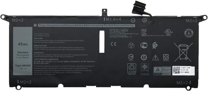 HK6N5 DXGH8 0H754V 0DGV24 0WDK63 Laptop-Akku-Ersatz für Dell XPS 9370 9380 7390 Inspiron 5390 5391 7