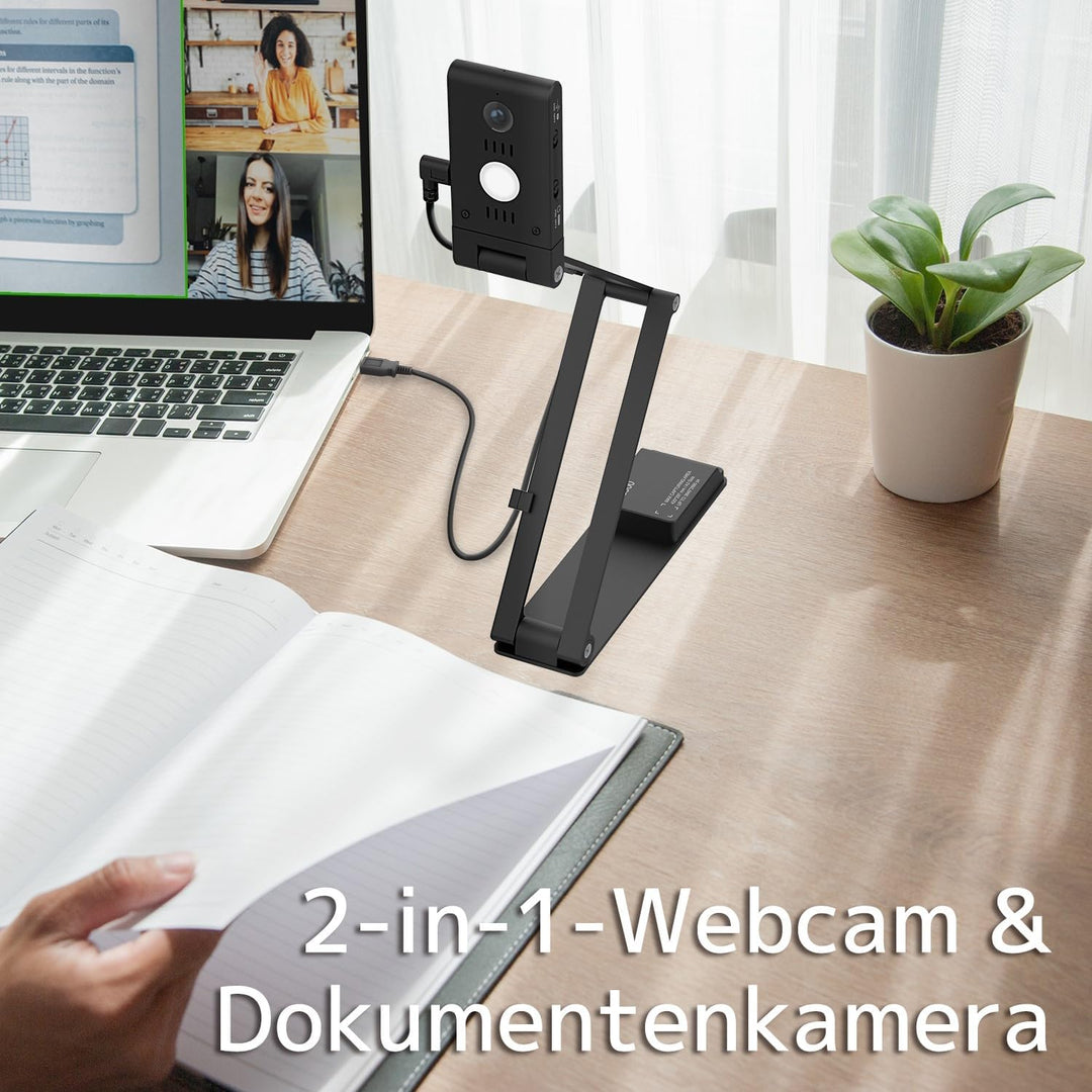 Innex DC500, Tragbare 13MP 4K USB Dokumentenkamera und Webcam, Rauschunterdrückungsmikrofon, Dualer