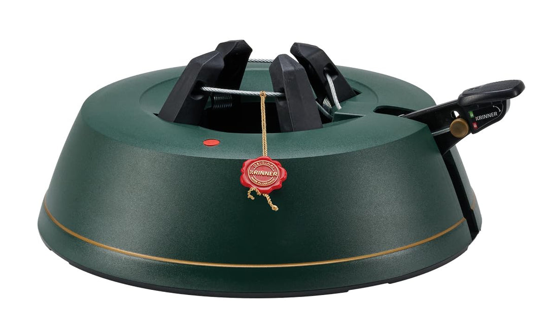 KRINNER Weihnachtsbaum Christbaumständer Comfort M Grün 36cm inkl. Fusspedal-und Einseiltechnik für