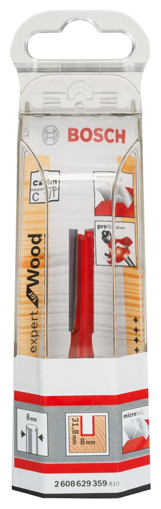 Bosch Professional Nutfräser (für Holz, Schaft 8mm, Ø8mm, Arbeitslänge 31,8mm, Gesamtlänge 70mm)