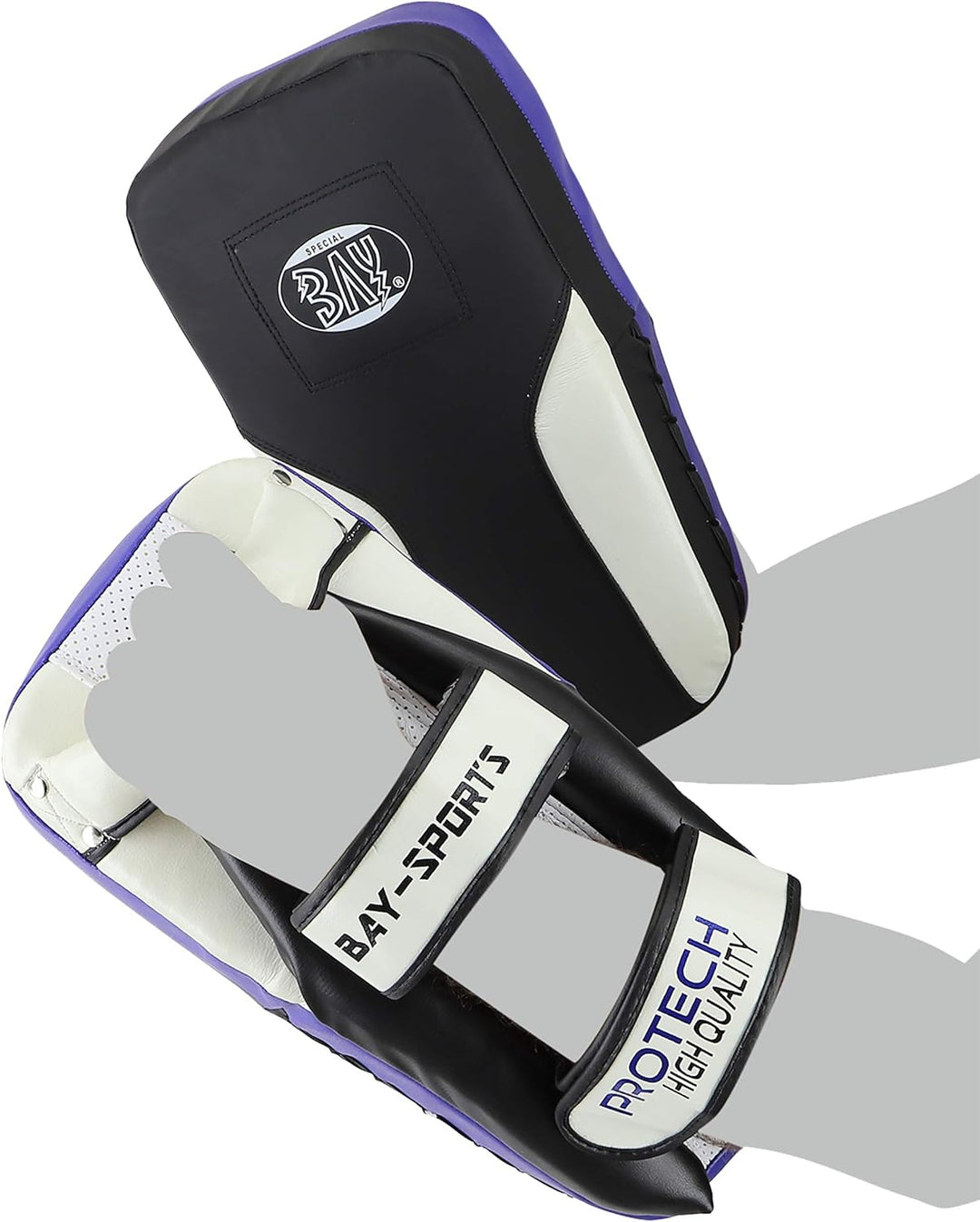 BAY LEDER PRO TECH Arm-Pratzen, Handpratzen, Armschlagpolster, vorgekrümmt, schwarz, Pratzen, krumm,
