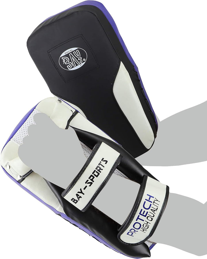 BAY LEDER PRO TECH Arm-Pratzen, Handpratzen, Armschlagpolster, vorgekrümmt, schwarz, Pratzen, krumm,