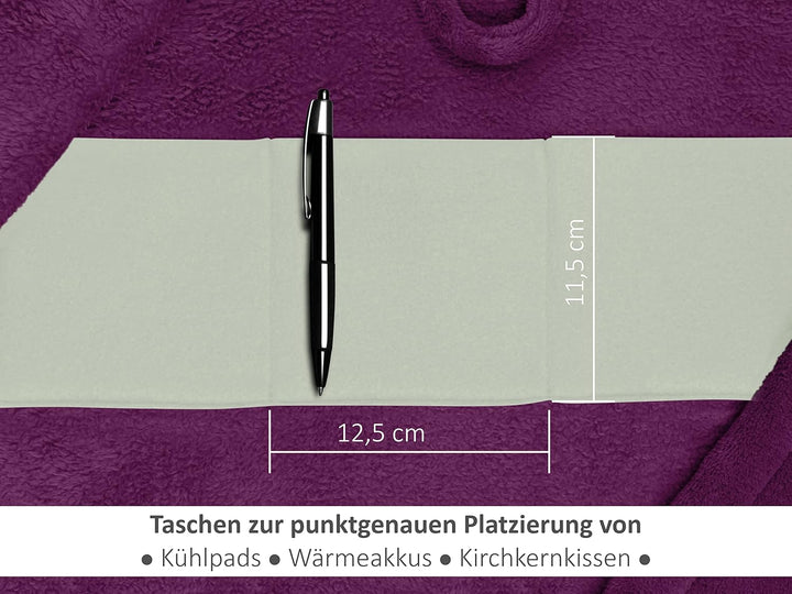 Emily´s Check Kuschelfleece Therapie Bademantel mit Kapuze und Innentaschen 1582.2293 S beere, S bee