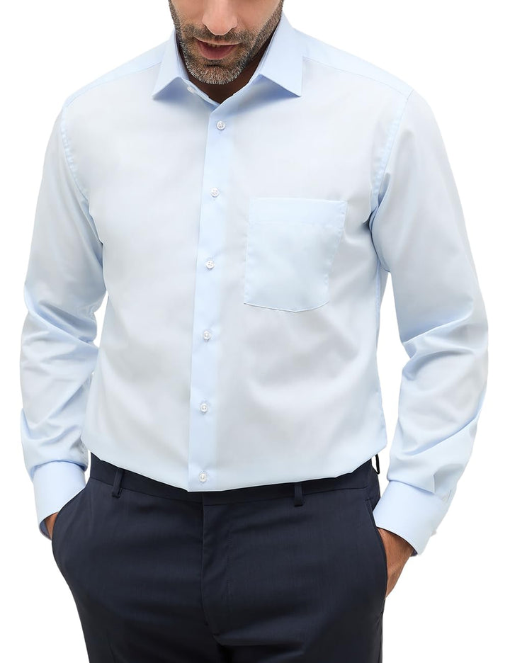 ETERNA Herren Original Shirt MODERN FIT 38 Kragen / 67 Ärmel Hellblau, 38 Kragen / 67 Ärmel Hel
