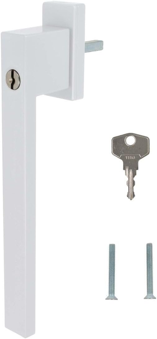 Design Aluminium Terrassentürgriff Dublin PSK abschliessbar - pulverbeschichtet, Farbe:Weiss RAL 901