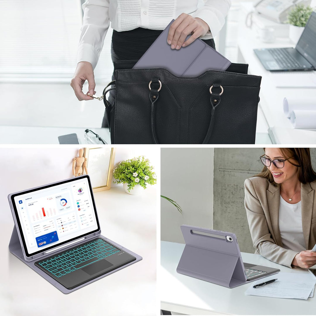 WINCHKING Hülle Mit Tastatur Für Samsung Galaxy Tab S10 Fe Plus 13.1 Zoll 2025, Magnetische Hülle Ta