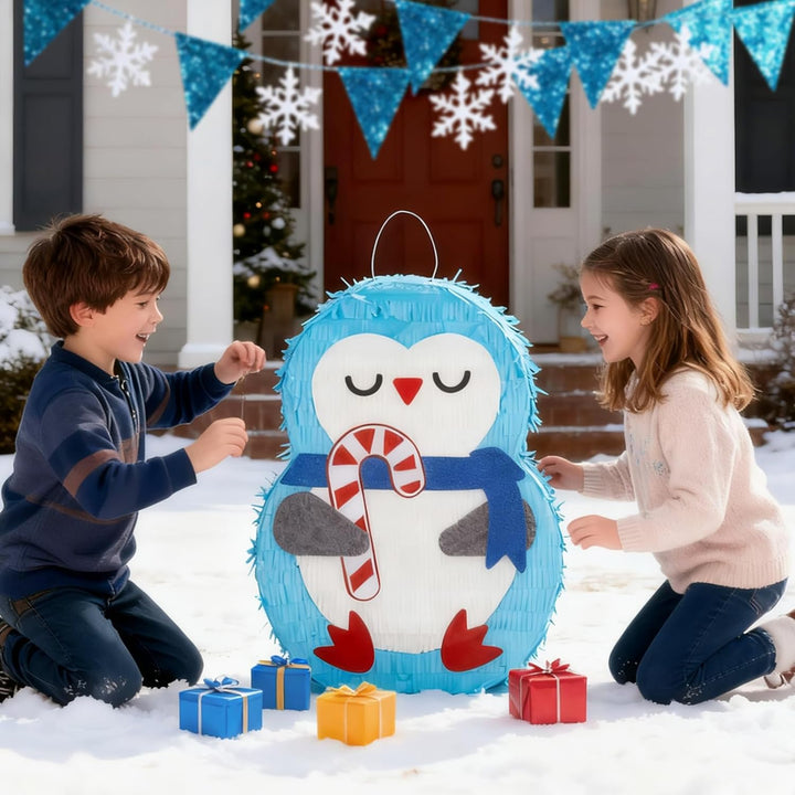 Pinguin-Pinatas-Set mit Augenbinde und Fledermaus (39,1 x 33 x 10,2 cm), perfekt für Jungen und Mädc