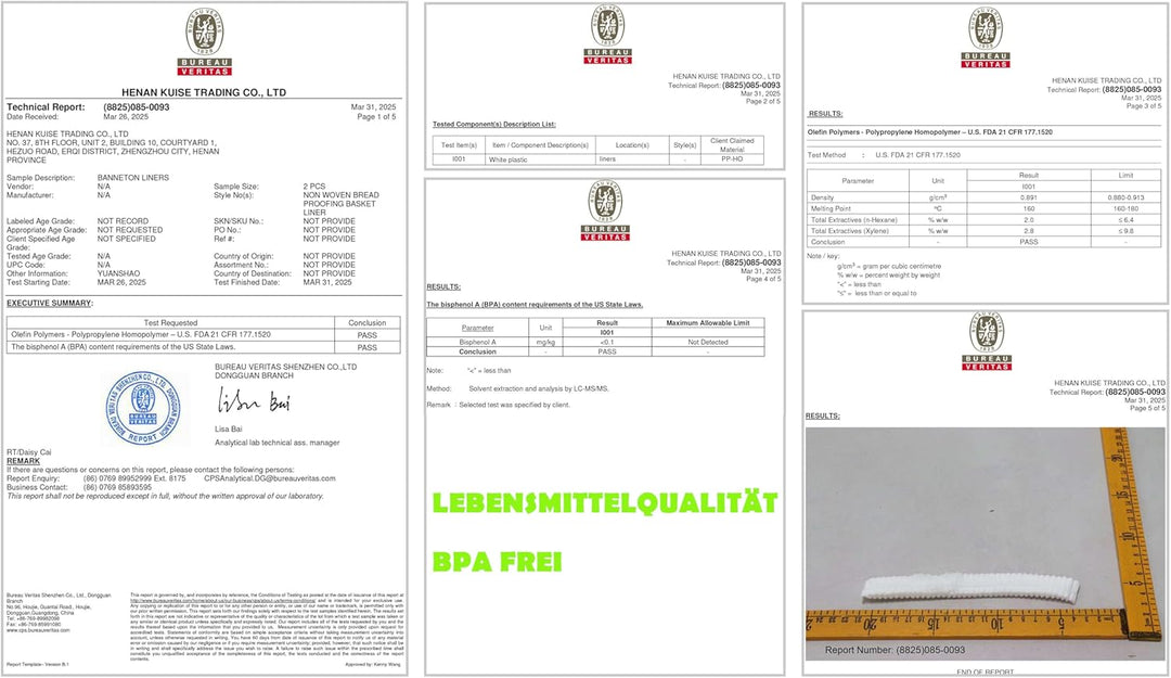 100 Gärkörbchen Vlies-Einlagen - Antihaft-Teigtuch für Brotkörbe, Lebensmittelecht, Ersatz für Bäcke